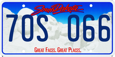 SD license plate 70SO66