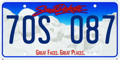 SD license plate 70SO87