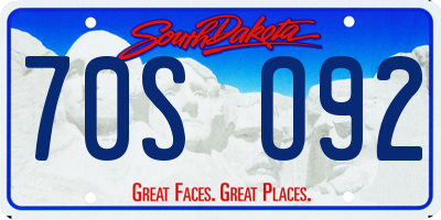 SD license plate 70SO92