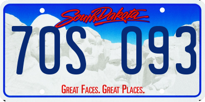 SD license plate 70SO93