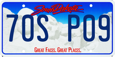 SD license plate 70SP09
