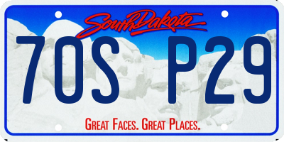 SD license plate 70SP29