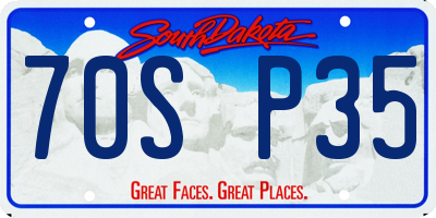 SD license plate 70SP35
