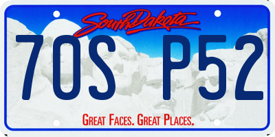 SD license plate 70SP52