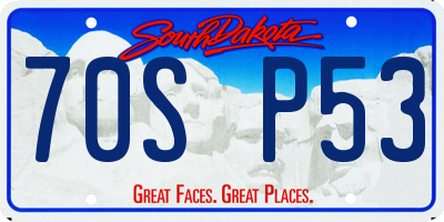 SD license plate 70SP53