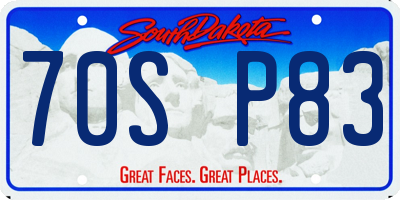 SD license plate 70SP83