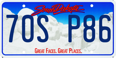 SD license plate 70SP86