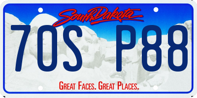 SD license plate 70SP88