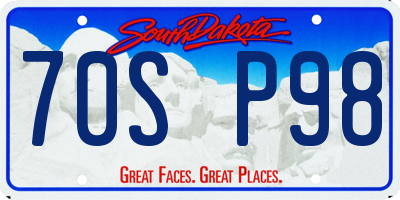 SD license plate 70SP98