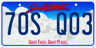 SD license plate 70SQ03