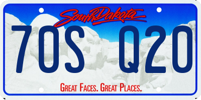 SD license plate 70SQ20