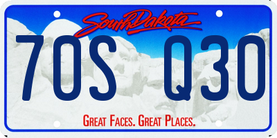 SD license plate 70SQ30