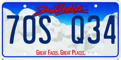 SD license plate 70SQ34