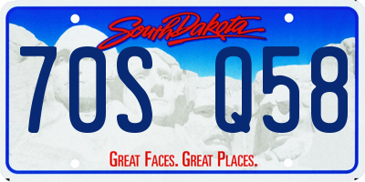 SD license plate 70SQ58