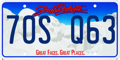 SD license plate 70SQ63