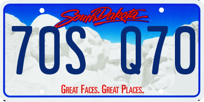 SD license plate 70SQ70