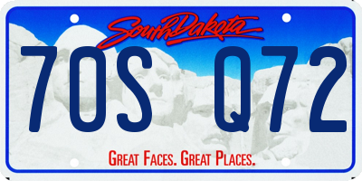 SD license plate 70SQ72