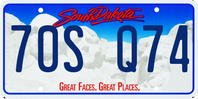 SD license plate 70SQ74