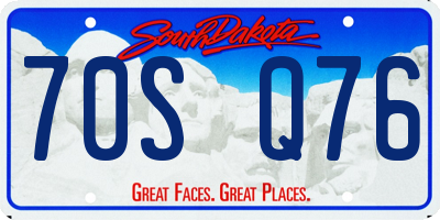SD license plate 70SQ76