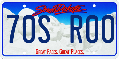 SD license plate 70SR00