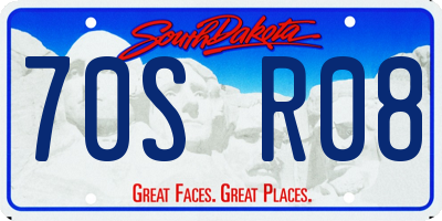 SD license plate 70SR08
