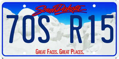 SD license plate 70SR15