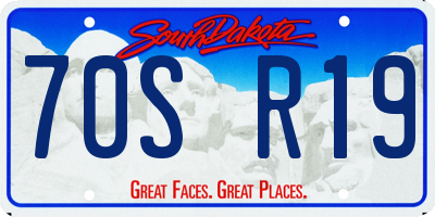 SD license plate 70SR19
