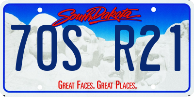 SD license plate 70SR21