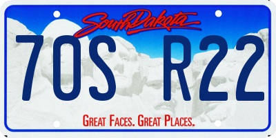 SD license plate 70SR22