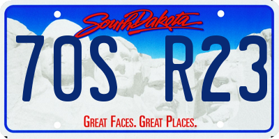 SD license plate 70SR23