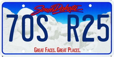 SD license plate 70SR25
