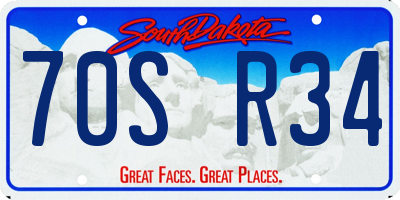 SD license plate 70SR34