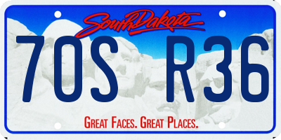 SD license plate 70SR36