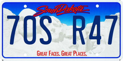 SD license plate 70SR47