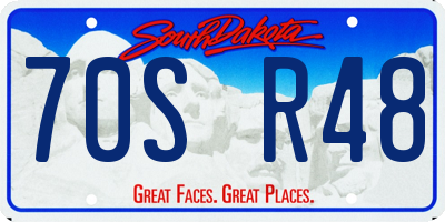 SD license plate 70SR48