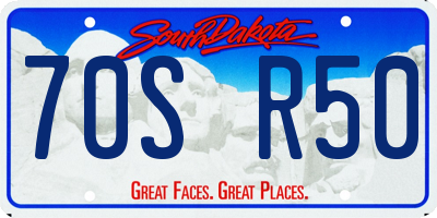 SD license plate 70SR50
