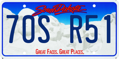 SD license plate 70SR51