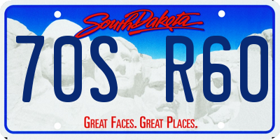 SD license plate 70SR60
