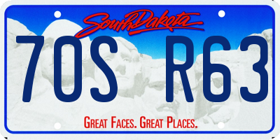 SD license plate 70SR63