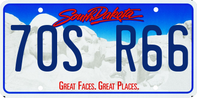 SD license plate 70SR66