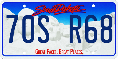 SD license plate 70SR68