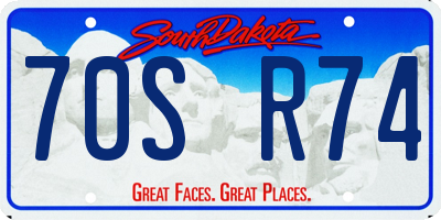 SD license plate 70SR74