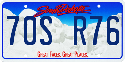 SD license plate 70SR76