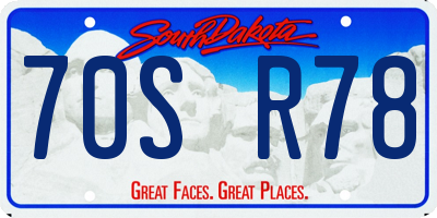 SD license plate 70SR78