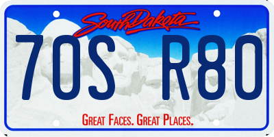 SD license plate 70SR80
