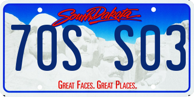 SD license plate 70SS03