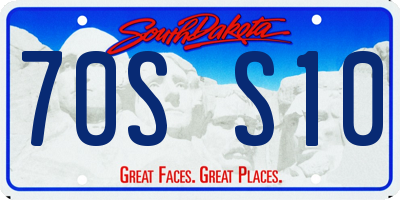 SD license plate 70SS10