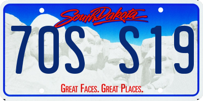 SD license plate 70SS19