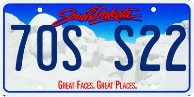 SD license plate 70SS22