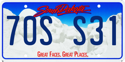 SD license plate 70SS31
